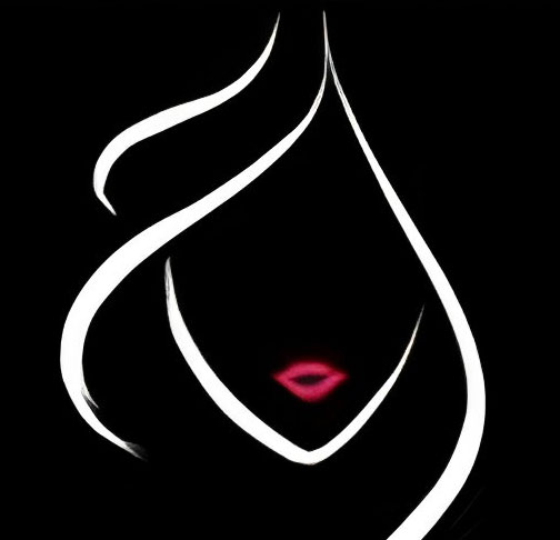 Silhouette féminine sur fond noir